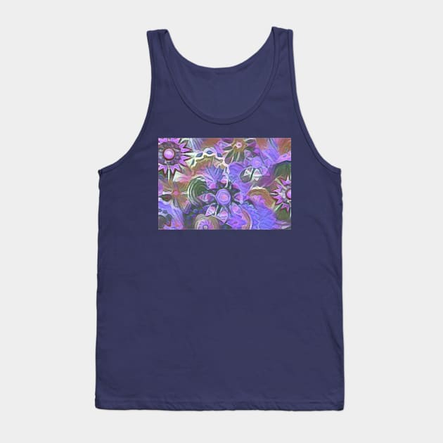 Violet Floral Pattern Tank Top by PersianFMts